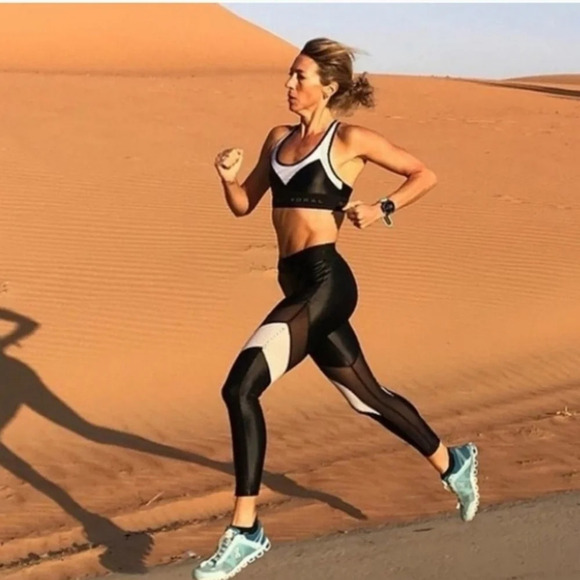 Koral Frame Mesh Panel High Waist Leggings Sz S - Picture 1 of 10